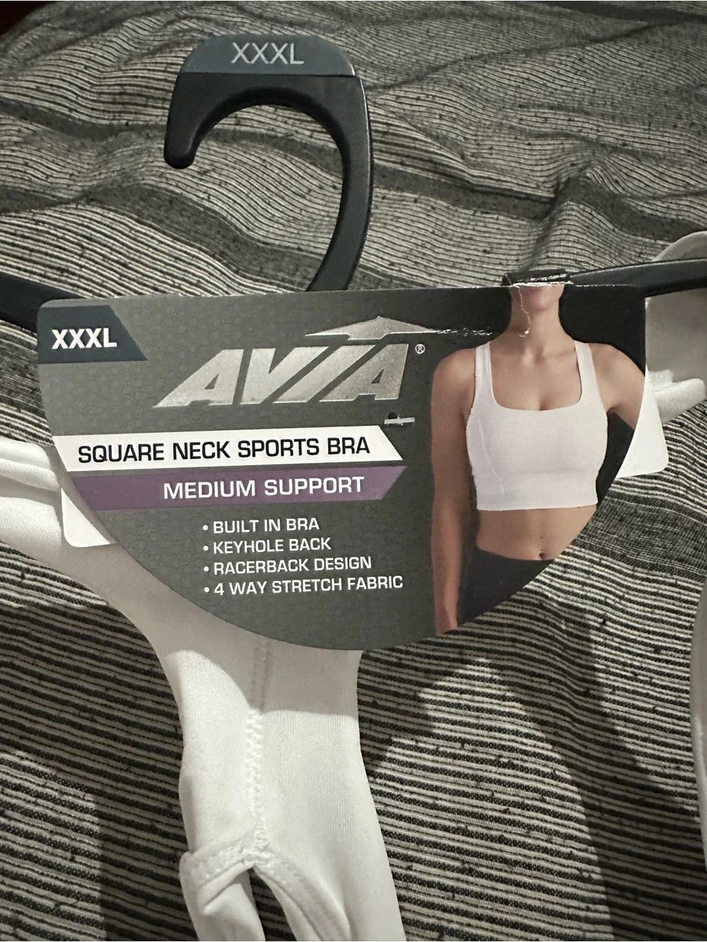 Plus Size White Racerback Sports Bra